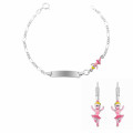 Orphelia® 'Oviva' Child's Sterling Silver Set: Bracelet + Earrings - Silver SET-7137/1