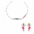 Orphelia® 'Oviva' Child's Sterling Silver Set: Bracelet + Earrings - Silver SET-7137