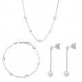 Orphelia® 'Emilia' Women's Sterling Silver Set: Chain + Bracelet + Earrings - Silver SET-7380