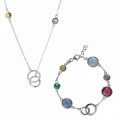 Orphelia® 'Eloise' Women's Sterling Silver Set: Bracelet + Necklace - Silver SET-7409