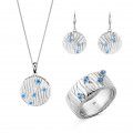 Orphelia® 'Babette' Women's Sterling Silver Set: Necklace + Earrings + Ring - Silver SET-7504