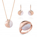 Orphelia® 'Moragene' Women's Sterling Silver Set: Necklace + Earrings + Ring - Rose SET-7506/RG