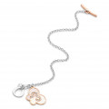 Orphelia® 'Luna' Women's Sterling Silver Bracelet - Silver/Rose ZA-7166