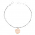 Orphelia® 'Izabella' Women's Sterling Silver Bracelet - Silver/Rose ZA-7185