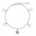 Orphelia® 'Nixie' Women's Sterling Silver Bracelet - Silver/Rose ZA-7377