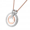 Orphelia® 'Azalea' Women's Sterling Silver Chain with Pendant - Silver/Rose ZH-7095/1