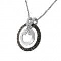 Orphelia® 'Azalea' Women's Sterling Silver Chain with Pendant - Silver/Black ZH-7095/2