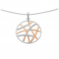 'Amabella' Women's Sterling Silver Chain with Pendant - Silver/Rose ZH-7098/1