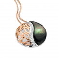 Orphelia® 'Unari' Women's Sterling Silver Chain with Pendant - Silver/Rose ZH-7112
