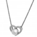 Orphelia® 'Alberte' Women's Sterling Silver Chain with Pendant - Silver/Rose ZH-7233