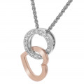 Orphelia® 'Ely' Women's Sterling Silver Chain with Pendant - Silver/Rose ZH-7286