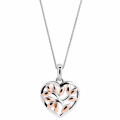 Orphelia® 'Afia' Women's Sterling Silver Chain with Pendant - Silver/Rose ZH-7474