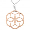 Orphelia® 'Zahara' Women's Sterling Silver Chain with Pendant - Silver/Rose ZK-7182