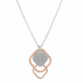 'Inez' Women's Sterling Silver Chain with Pendant - Silver/Rose ZK-7391