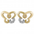 Orphelia® 'Joya' Women's Sterling Silver Stud Earrings - Silver/Rose ZO-7088/1