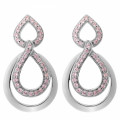 Orphelia® 'Amber' Women's Sterling Silver Drop Earrings - Silver ZO-7092