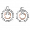 Orphelia® 'Azalea' Women's Sterling Silver Drop Earrings - Silver/Rose ZO-7095/1