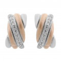 Orphelia® 'Joline' Women's Sterling Silver Stud Earrings - Silver/Rose ZO-7118