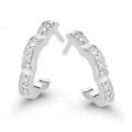 Orphelia® 'Onyx' Women's Sterling Silver Hoop Earrings - Silver ZO-7127