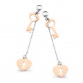 Orphelia® 'Izabella' Women's Sterling Silver Drop Earrings - Silver/Rose ZO-7185
