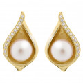 Orphelia® 'Sophia' Women's Sterling Silver Stud Earrings - Gold ZO-7234/G