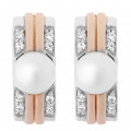 'Lea' Women's Sterling Silver Stud Earrings - Silver/Rose ZO-7284