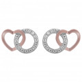 Orphelia® 'Ely' Women's Sterling Silver Stud Earrings - Silver/Rose ZO-7286