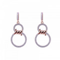 Orphelia® 'Aavia' Women's Sterling Silver Drop Earrings - Rose ZO-7422