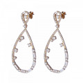 Orphelia® 'Islia' Women's Sterling Silver Drop Earrings - Rose ZO-7423/RG