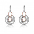 Orphelia® 'Frida' Women's Sterling Silver Drop Earrings - Silver/Rose ZO-7437