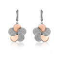 'Fioni' Women's Sterling Silver Drop Earrings - Silver/Rose ZO-7452