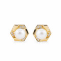 Orphelia® 'Aliva' Women's Sterling Silver Stud Earrings - Gold ZO-7469/G