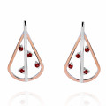 Orphelia® 'Sacha' Women's Sterling Silver Drop Earrings - Silver/Rose ZO-7496