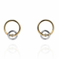 Orphelia® 'Antoine' Women's Sterling Silver Stud Earrings - Silver/Gold ZO-7503/1