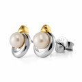 'Mathilde' Women's Sterling Silver Stud Earrings - Silver/Gold ZO-7510/G