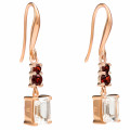'Fira' Women's Sterling Silver Drop Earrings - Rose ZO-7571/RG